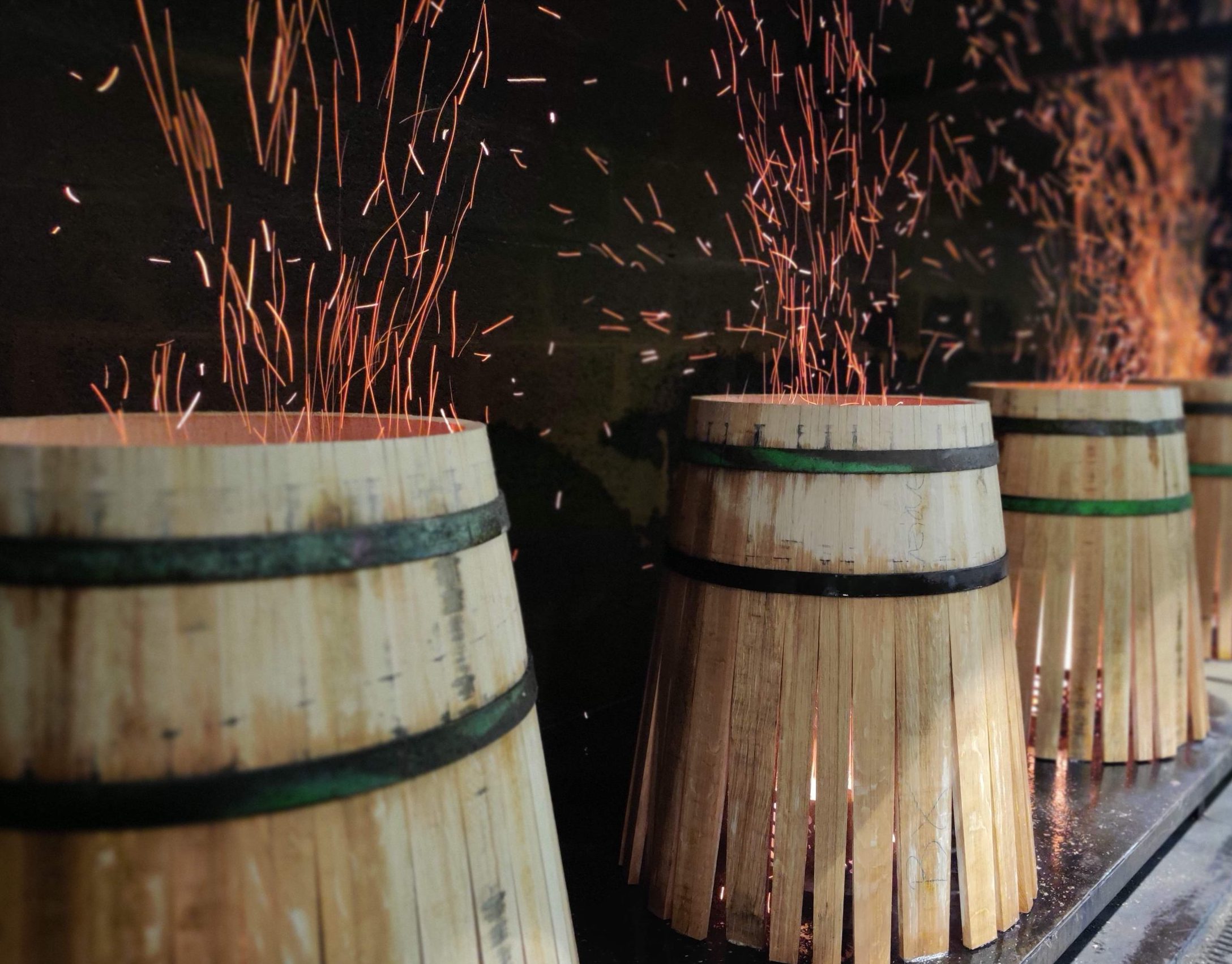 A cooperage, oak bent and toasted over flame