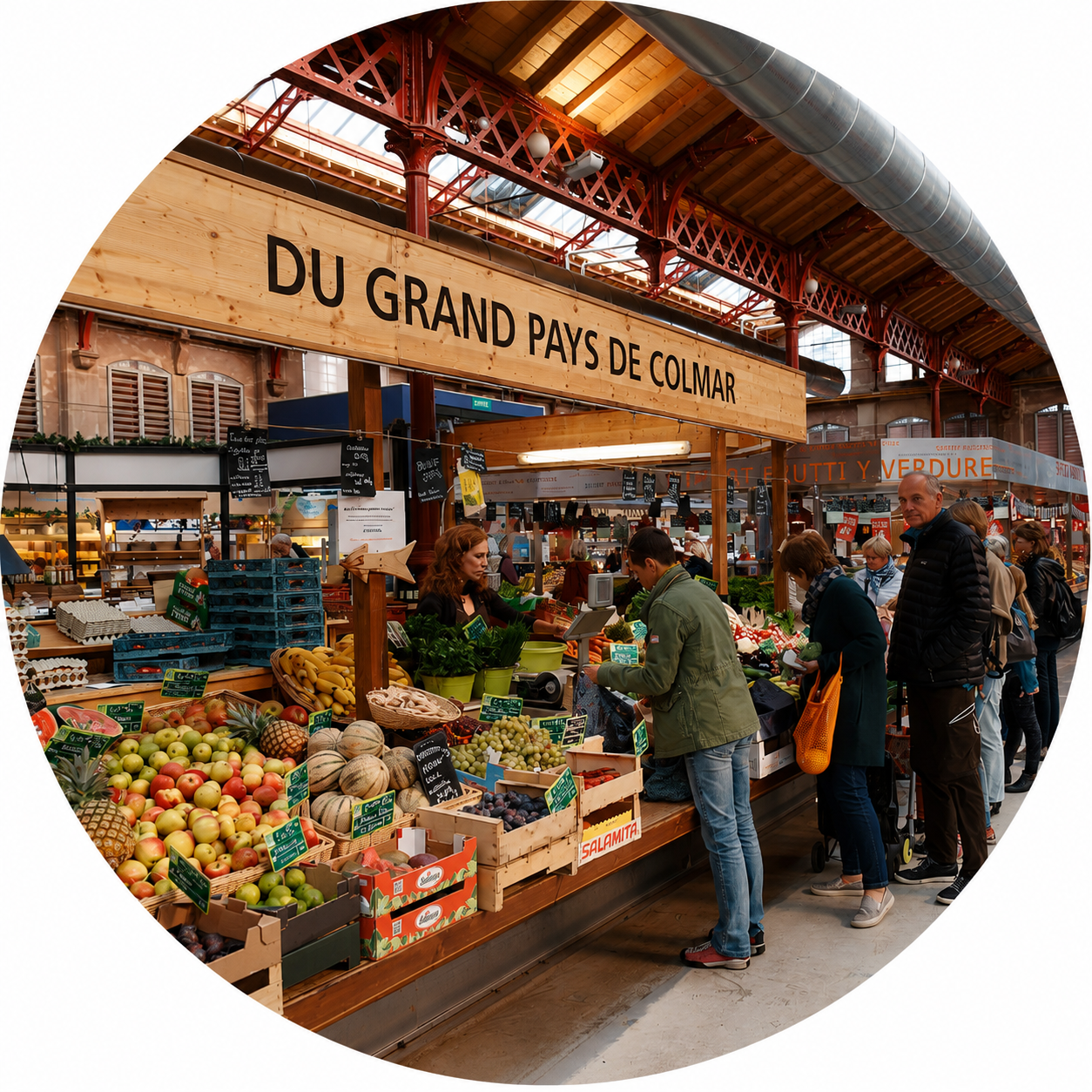 An hour in Colmar, the canals and the market before the vines