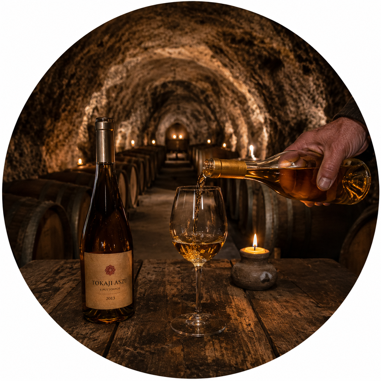 Underground cellars winding through the rock in Tokaj