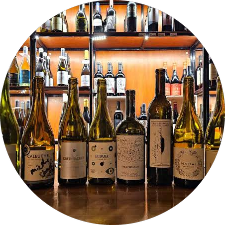 A village wine bar with a long grower list by the glass