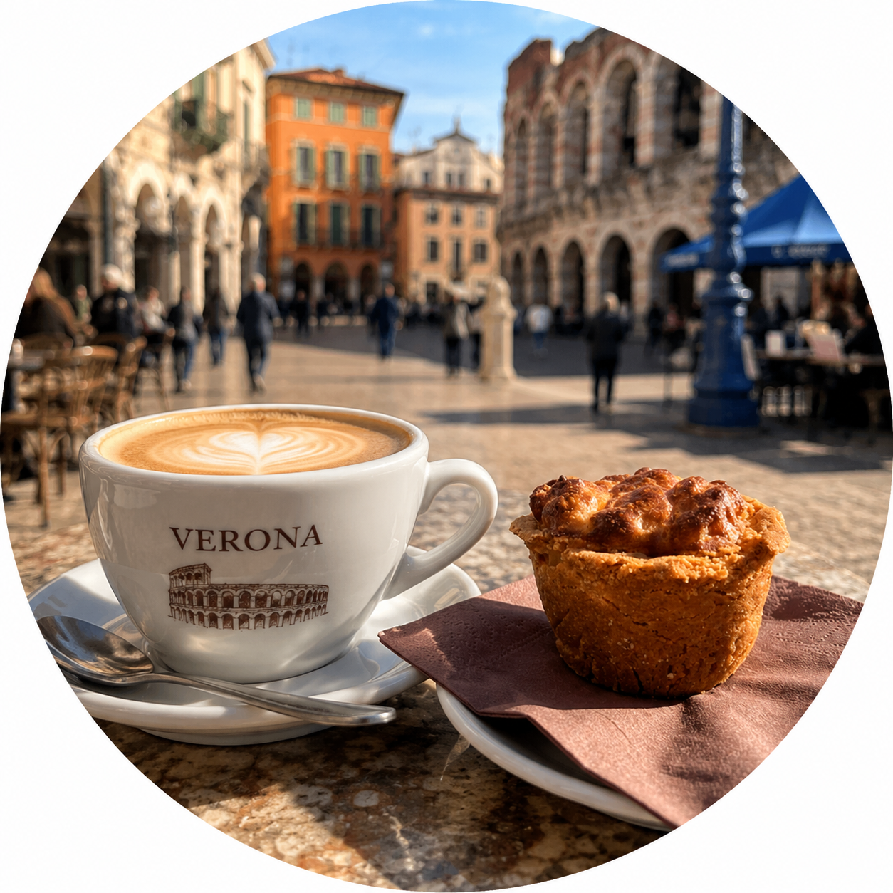 Morning coffee and market in a village on the Gironde