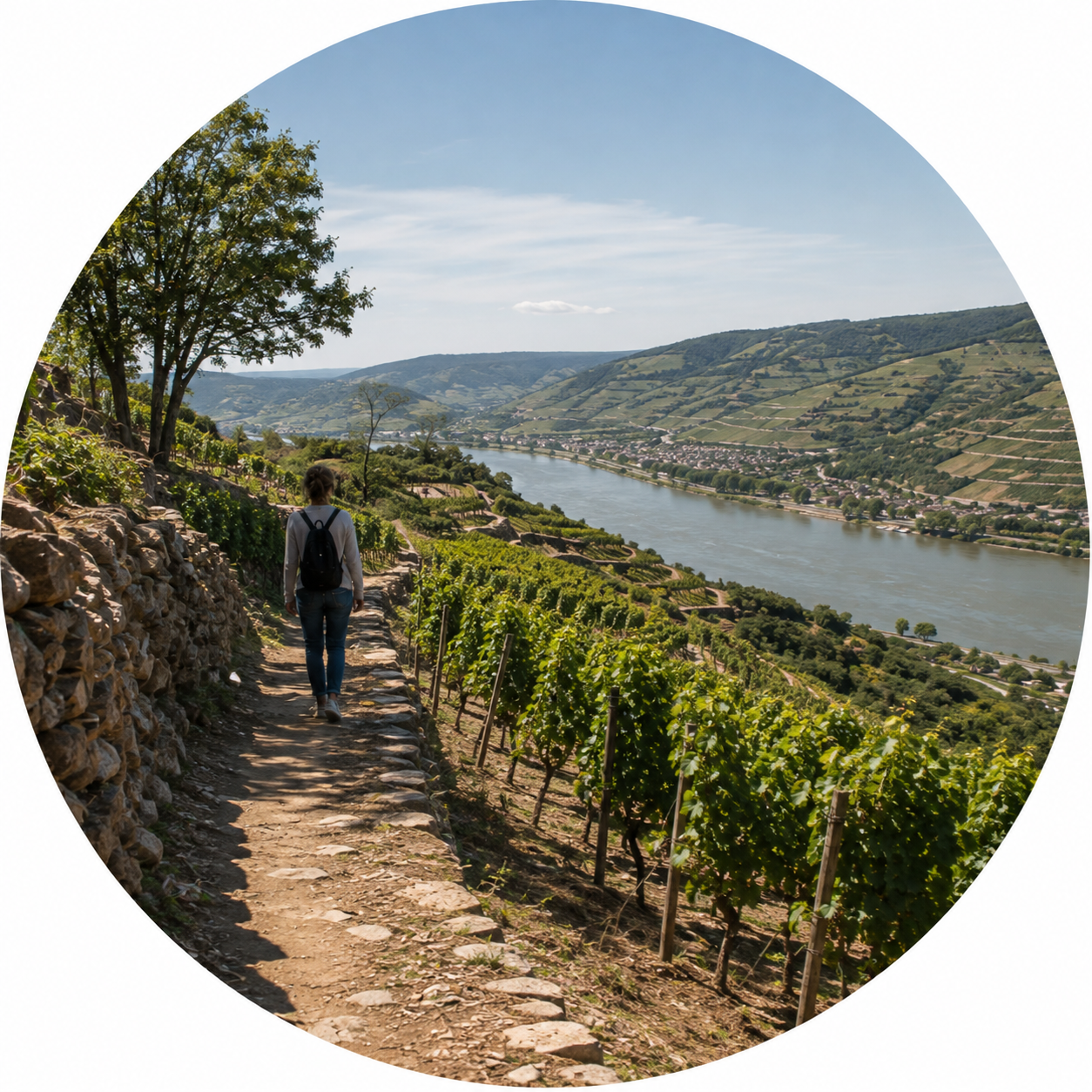 A walk up the hill of Hermitage among the Syrah vines