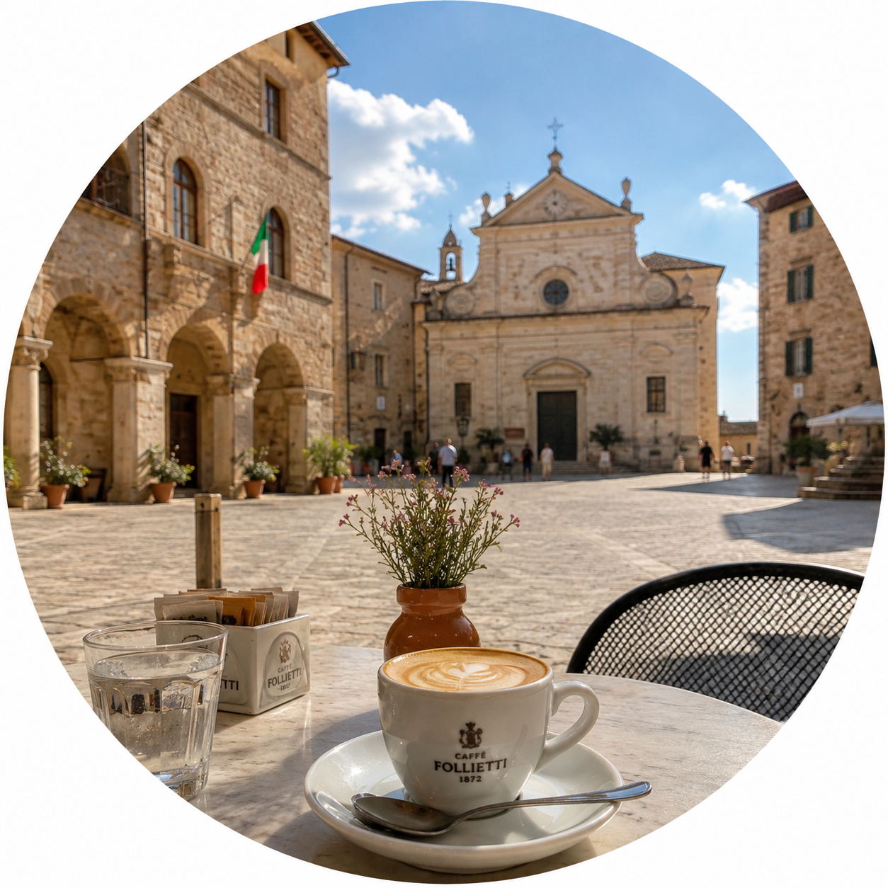 Morning coffee on the walls of Montefalco