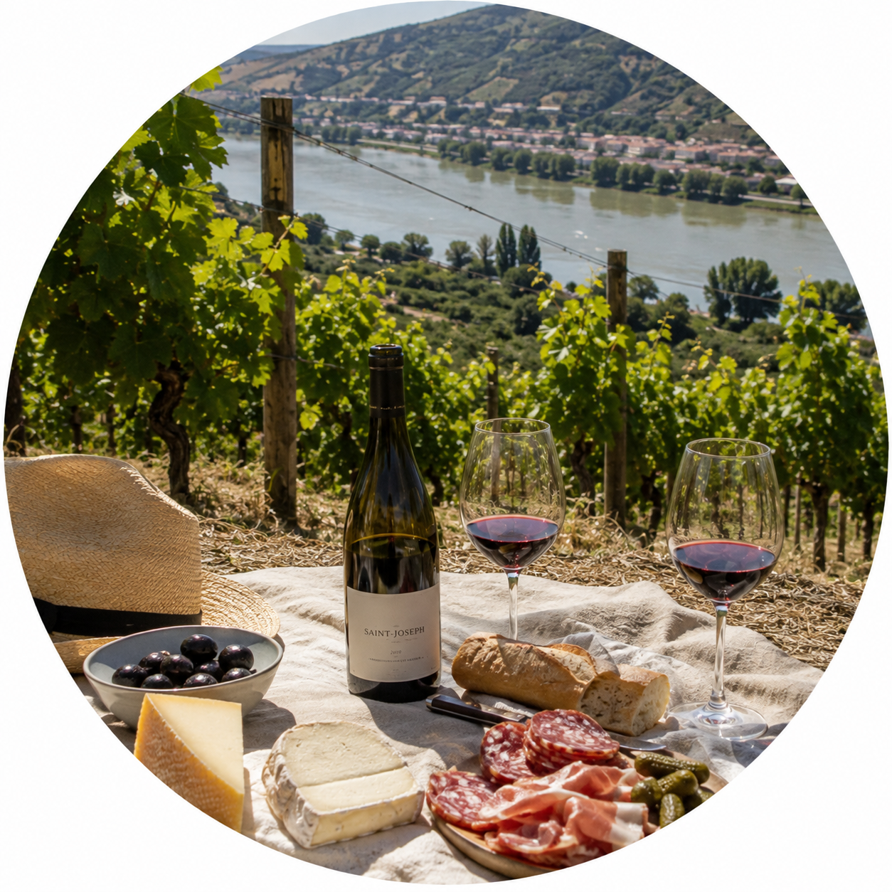 A picnic among the vines in the Rhone Valley
