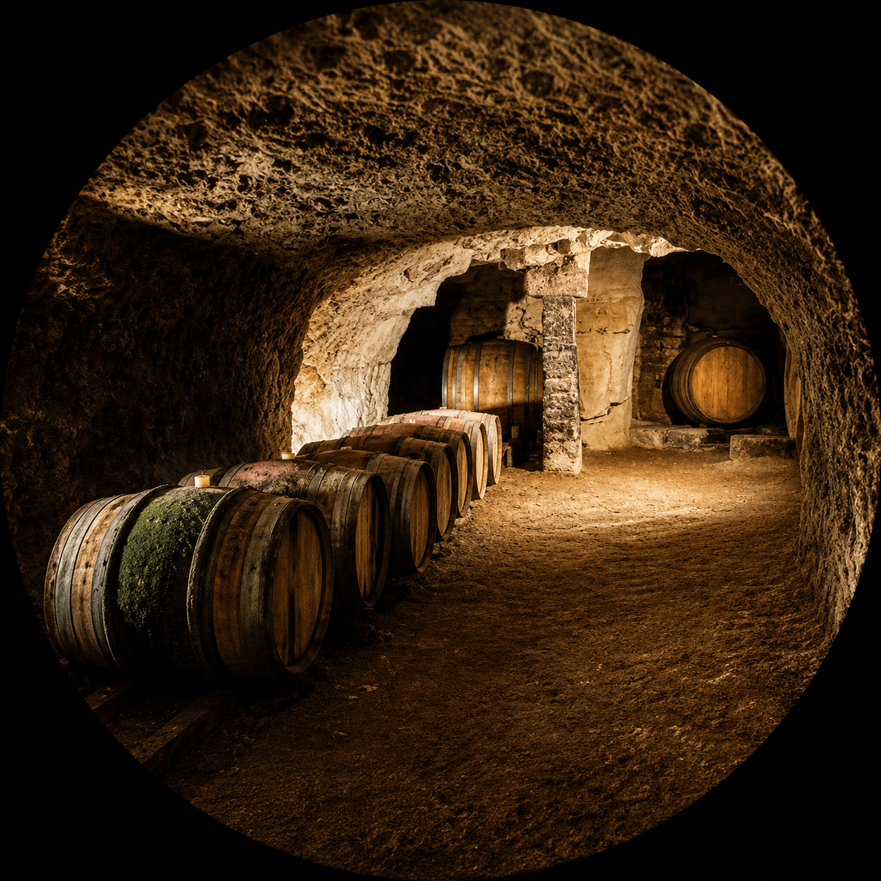 A tuffeau cave where Cremant de Loire ages in the cool